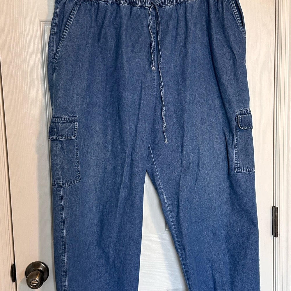 Stonebridge Casual Blue Jean Cargo Pants - Picture 2 of 4